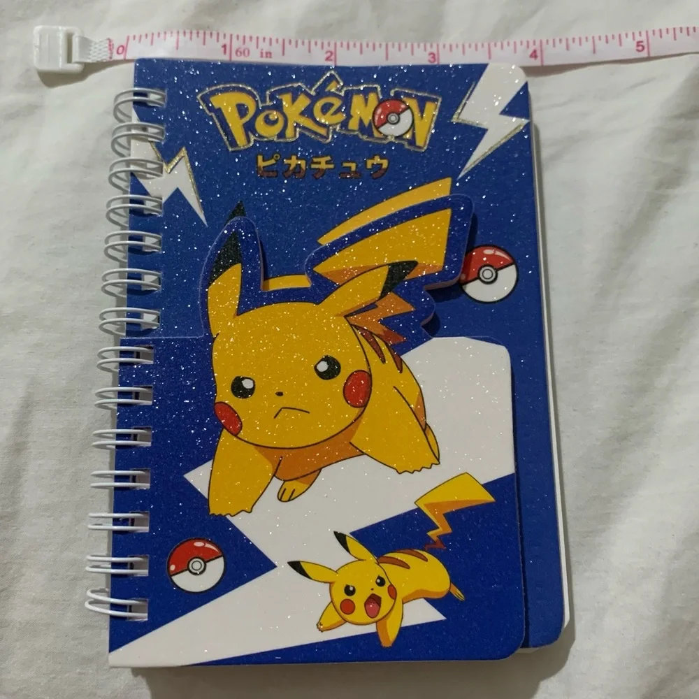 Blue Pokemon Pikachu Glitter Mini Spiral Notebook